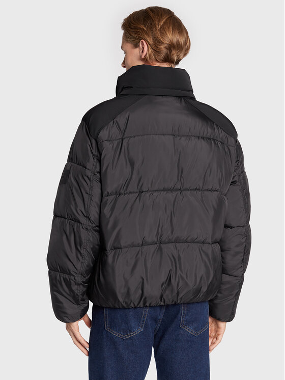 Calvin Klein Calvin Klein Kurtka zimowa Mix Media Quilt K10K110329 Czarny Regular Fit
