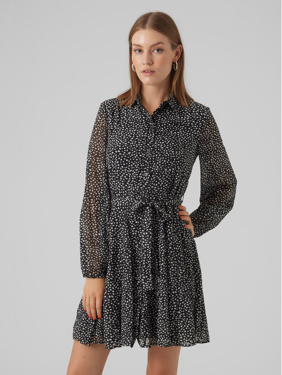 Vero Moda Vero Moda Φόρεμα πουκάμισο 10299195 Μαύρο Regular Fit