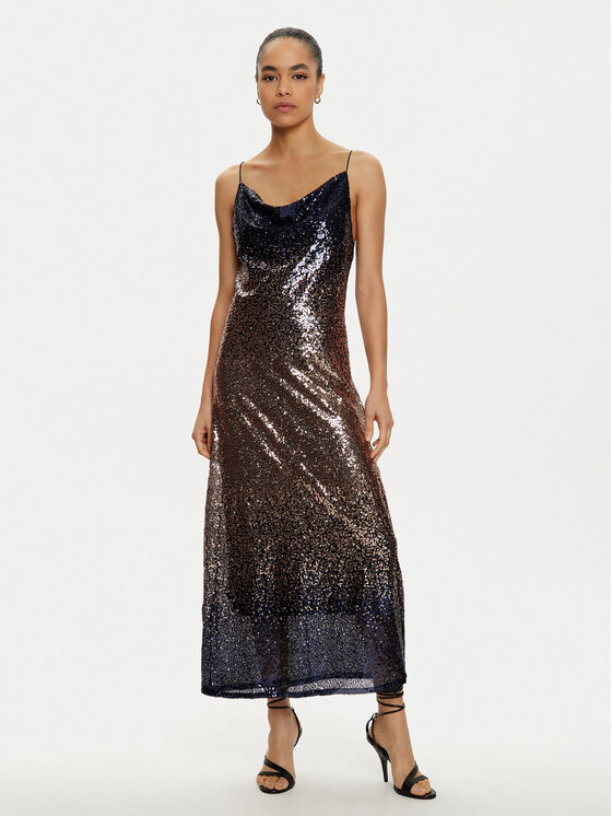ONLY ONLY Koktel haljina Lola 15334031 Smeđa Regular Fit