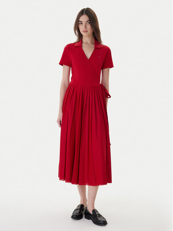 Tommy Hilfiger Rochie de zi 1985 WW0WW45733 Roșu Regular Fit