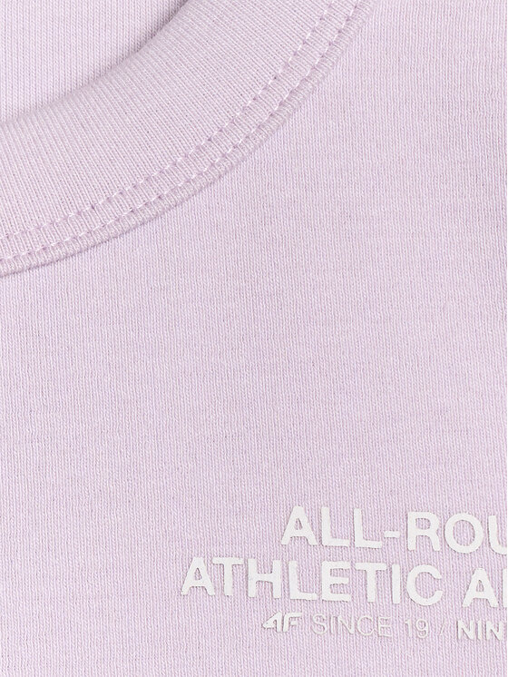 4F 4F T-Shirt BASIC+ Fioletowy jasny Slim Fit