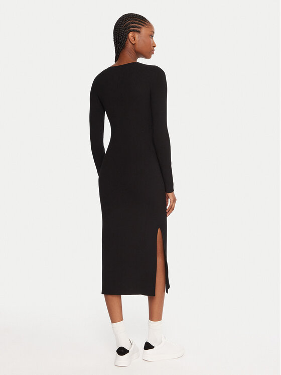 Lacoste Lacoste Трикотажна сукня EF4175 Чорний Slim Fit