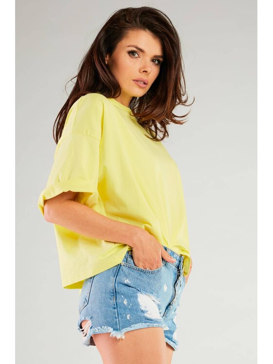 Infinite You Infinite You Bluzka M265 Żółty Basic Fit