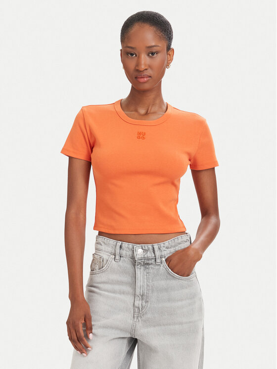 HUGO HUGO Póló Delanor 50512000 Narancssárga Slim Fit