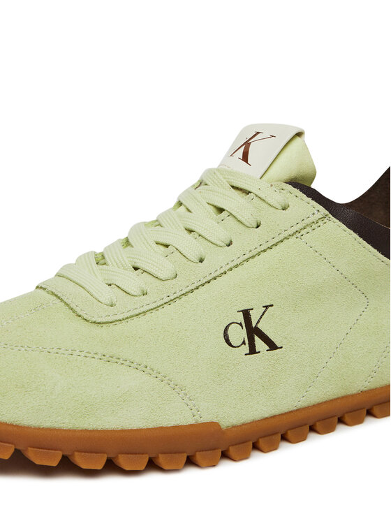 Calvin Klein Jeans Calvin Klein Jeans Sneakersy Low Profile Runner Mg Sue YW0YW01898 Zielony