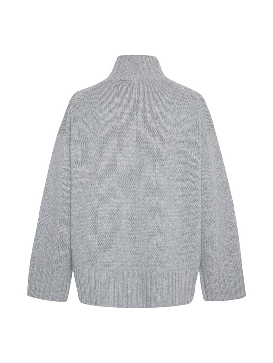 Style Republic Style Republic Golf Sweter o kroju oversize typu boxy, z mieszanki kaszmiru i wełny Srebrny Boxy Fit