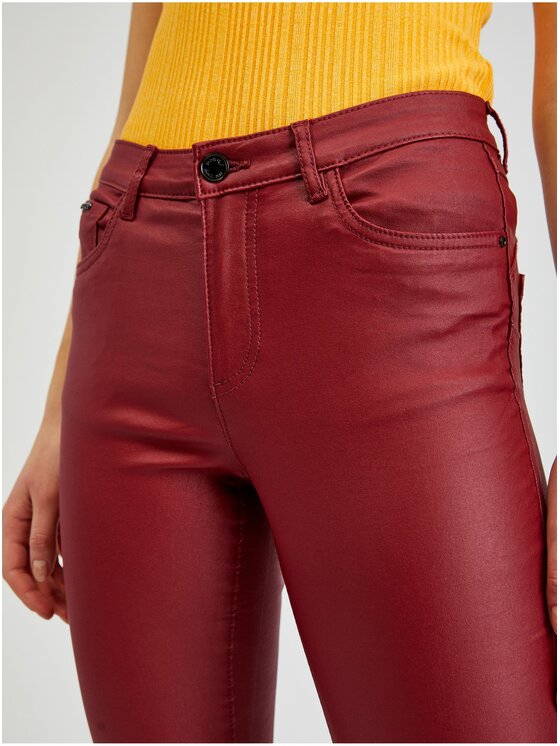 Orsay Orsay Spodnie damskie 319259395000__34 Bordowy Skinny Fit
