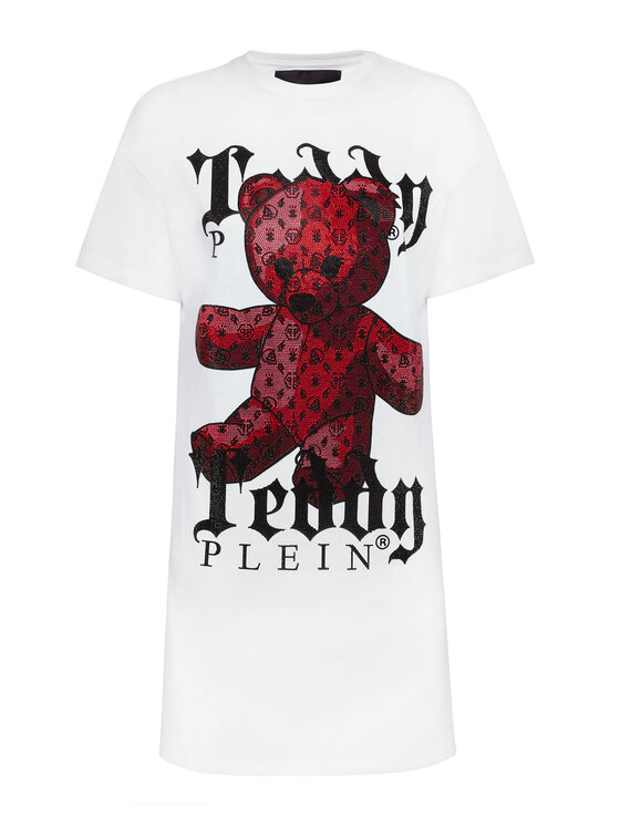 PHILIPP PLEIN PHILIPP PLEIN Sukienka codzienna 3633 Biały Over Fit