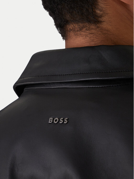 BOSS BOSS Bőrkabát Jogear 50552141 Fekete Regular Fit
