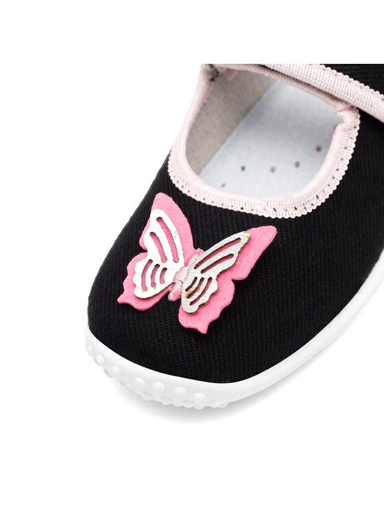 Nelli Blu Nelli Blu Pantofole BALERINKI MOTYL III Nero