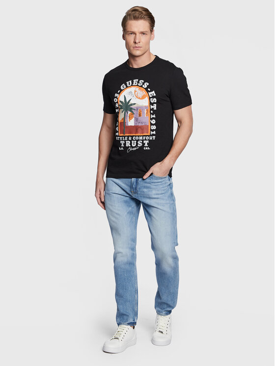 Guess Guess Jeans hlače James M3GA14 D4Z62 Modra Relaxed Fit