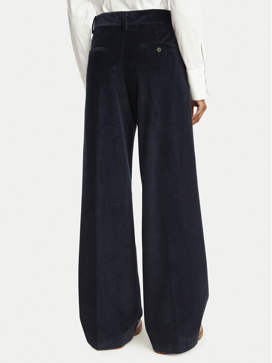 Weekend Max Mara Weekend Max Mara Medžiaginės kelnės Tania 2625136012 Tamsiai mėlyna Regular Fit