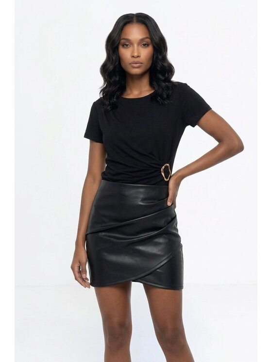 FIGL FIGL Bluzka M1332 Czarny Straight Fit