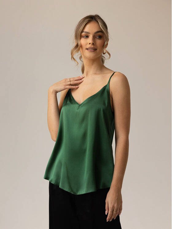 Cat&Cat Cat&Cat Top jedwabny Zielony Regular Fit