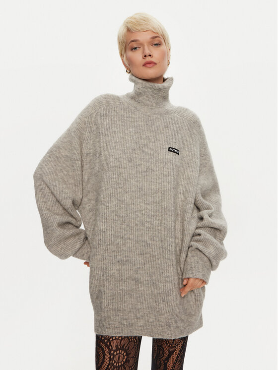 ROTATE ROTATE Bluză cu gât Drandy 113128039 Gri Regular Fit