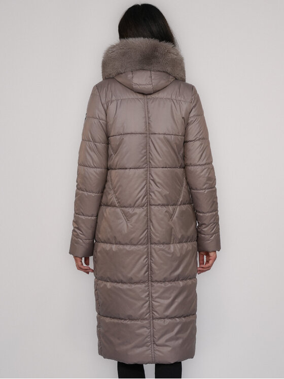 FAN LEATHER FAN LEATHER Kurtka puchowa Puchowa z Kapturem 110 Szary Loose Fit