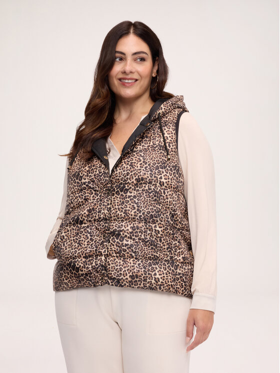 Fiorella Rubino Fiorella Rubino Bezrękawnik F007L000070N0S8 Kremowy Boxy Fit