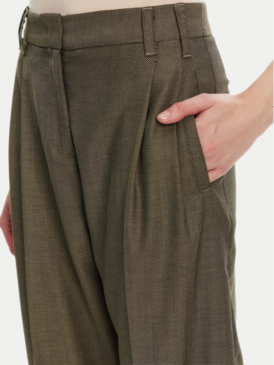 Marella Marella Hlače Hull 2523136161 Kaki Loose Fit