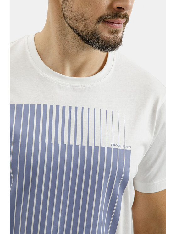 Cross Jeans Cross Jeans T-Shirt 16152-592 Biały Regular Fit