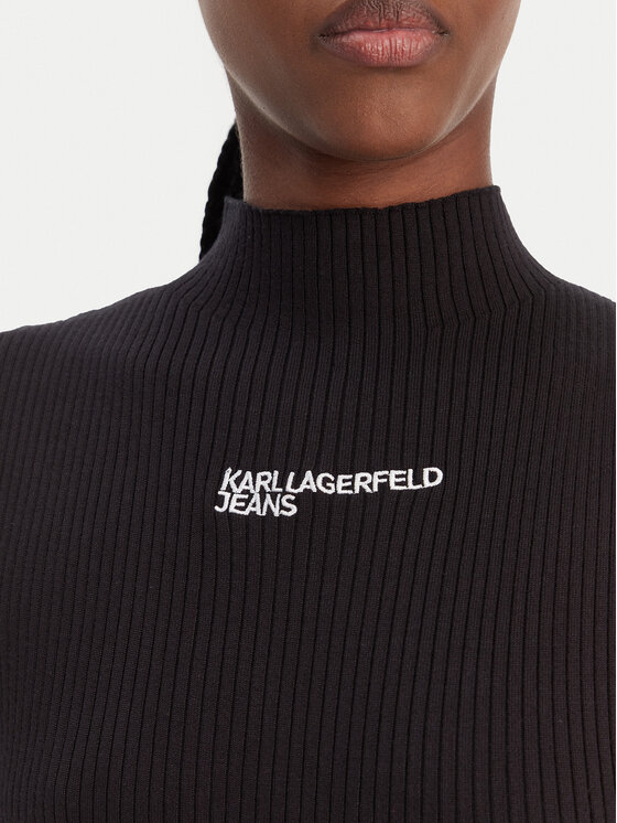 Karl Lagerfeld Jeans Karl Lagerfeld Jeans Kötött ruha B1W13041 Fekete Slim Fit