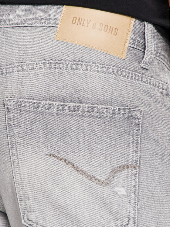 Only & Sons Only & Sons Дънкови шорти Edge 22029639 Сив Straight Fit
