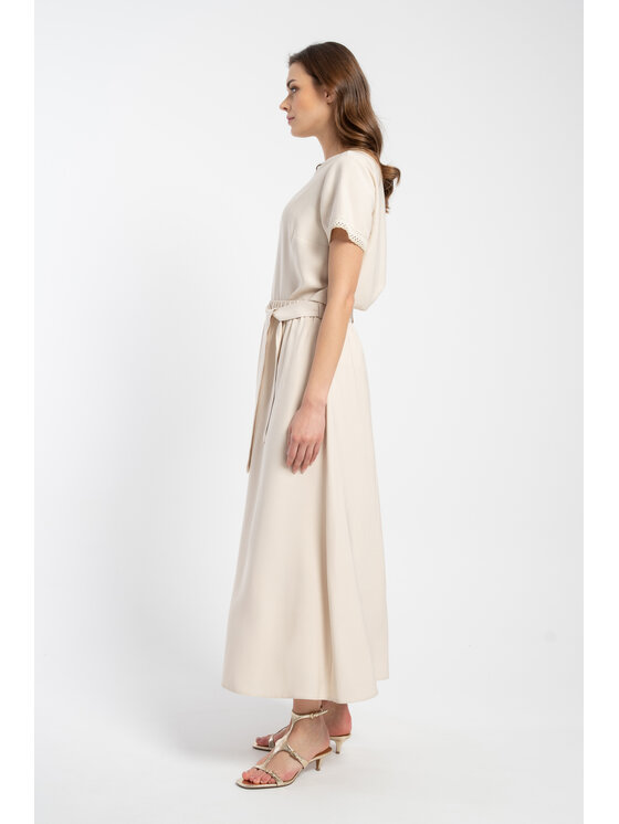 CLICK CLICK Φούστα σε γραμμή Α 50-716 Μπεζ Long Fit