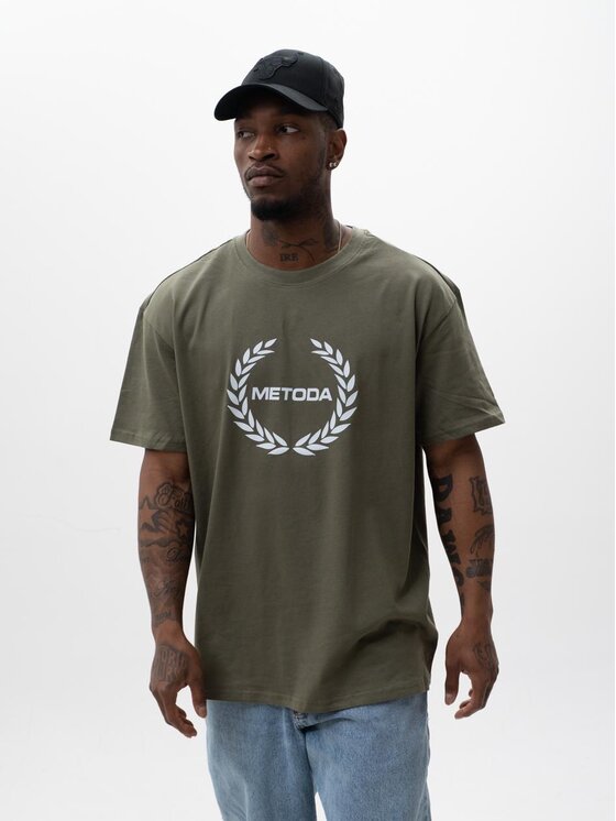 Metoda Sport Metoda Sport T-Shirt Koszulka Z Krótkim Rękawem Oversize Oliwkowa Metoda Sport Laur M Zielony Oversize