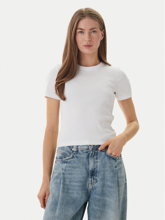 ONLY Tricou Val 15339774 Alb Slim Fit