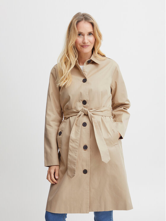 Fransa Trench 20611623 Smeđa Regular Fit