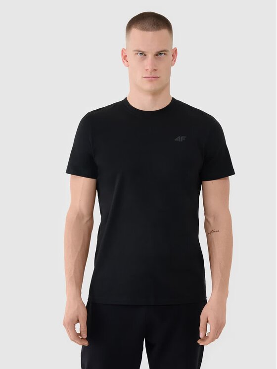 4F 4F Tričko 4FWMM00TTSHM2256-20S Čierna Regular Fit