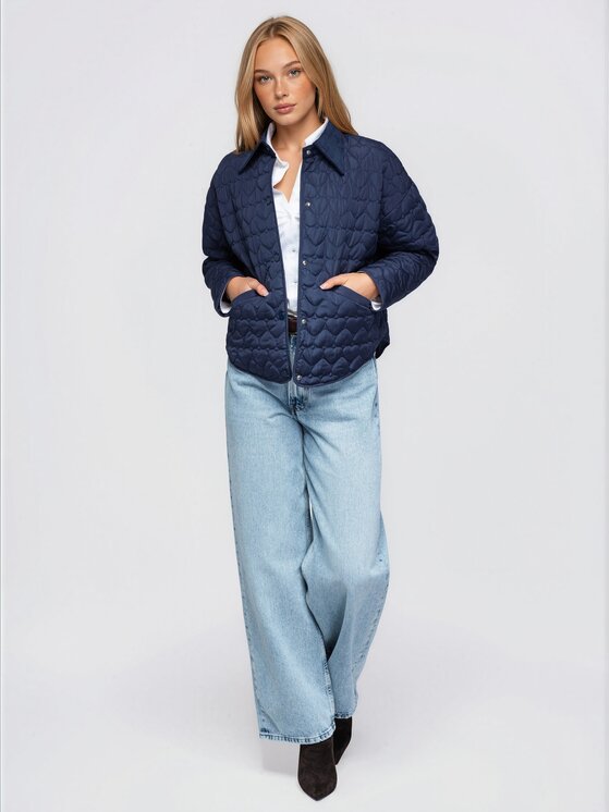 Ombre Ombre Kurtka przejściowa OW-JT-E0018 Granatowy Regular Fit