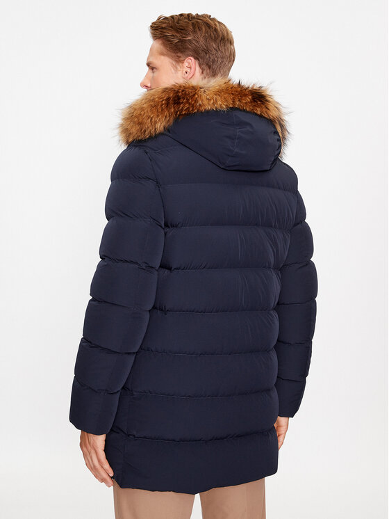 Hetregó Hetregó Пухено яке Parker 8K436M 23WU07 Тъмносин Regular Fit