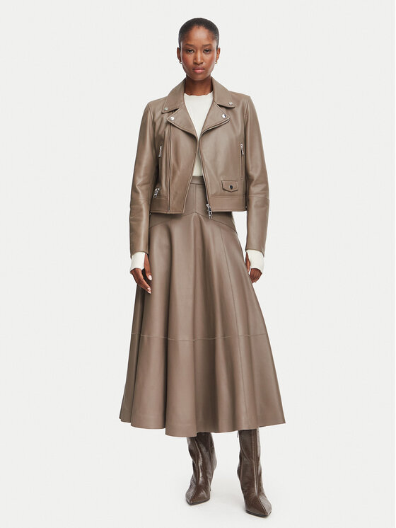 BOSS BOSS Шкіряна куртка Sayuri 50548471 Коричневий Regular Fit
