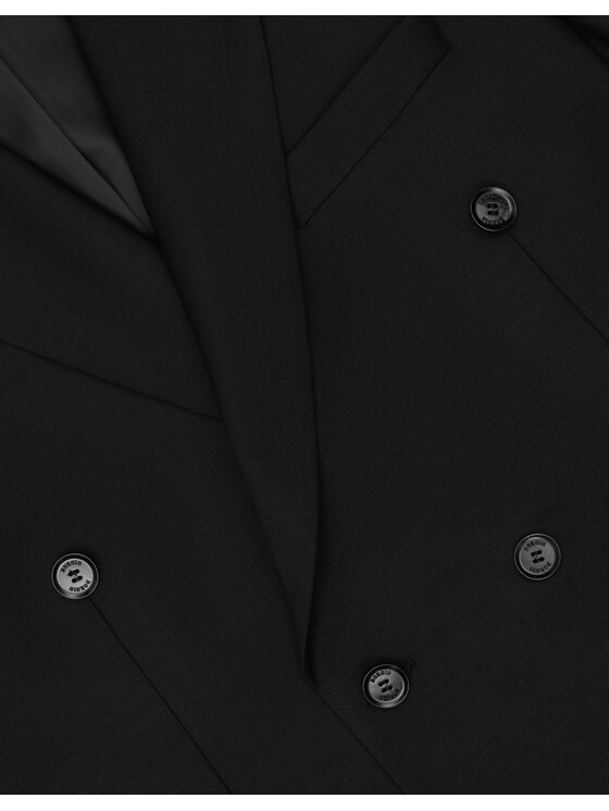 Borgio Borgio Marynarka cesaro_II_czarna Czarny Slim Fit