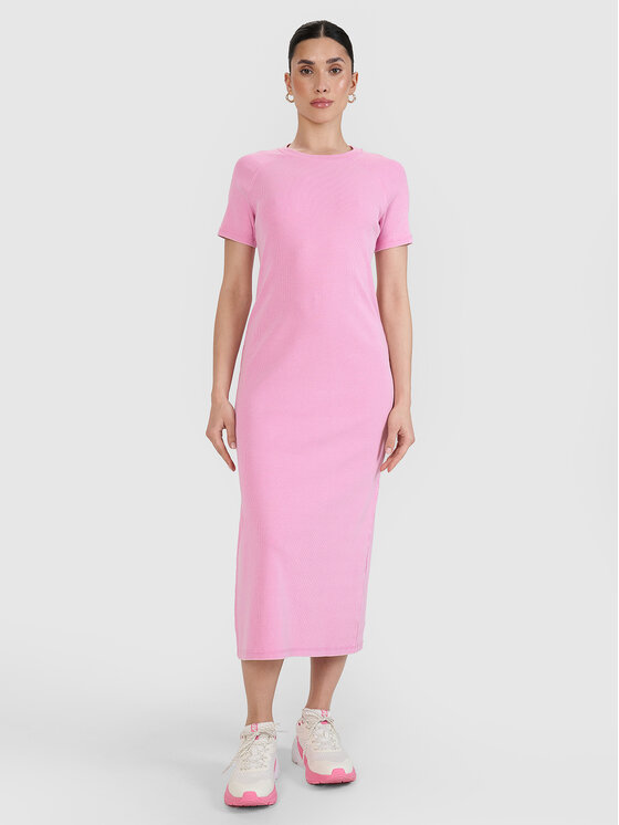 4F 4F Sukienka letnia MIDSHOP TEXTILE Różowy Slim Fit