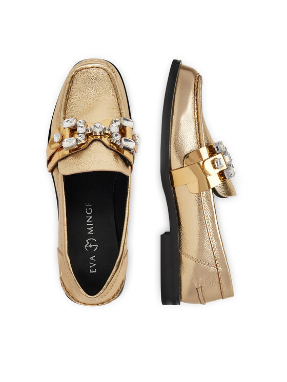 Eva Minge Eva Minge Loafersy AMARYLLIS-V1792B-315 Złoty