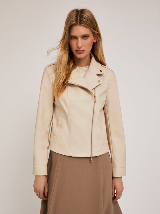 Motivi Motivi Giacca in similpelle R320Q000986N002 Écru Regular Fit