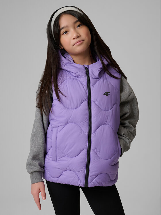 4F 4F Kamizelka OUTERWEAR Fioletowy Regular Fit