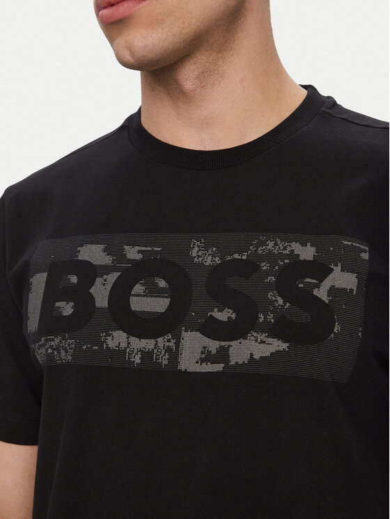 BOSS BOSS T-Shirt Ts Globe Logopattern 50559363 Černá Regular Fit