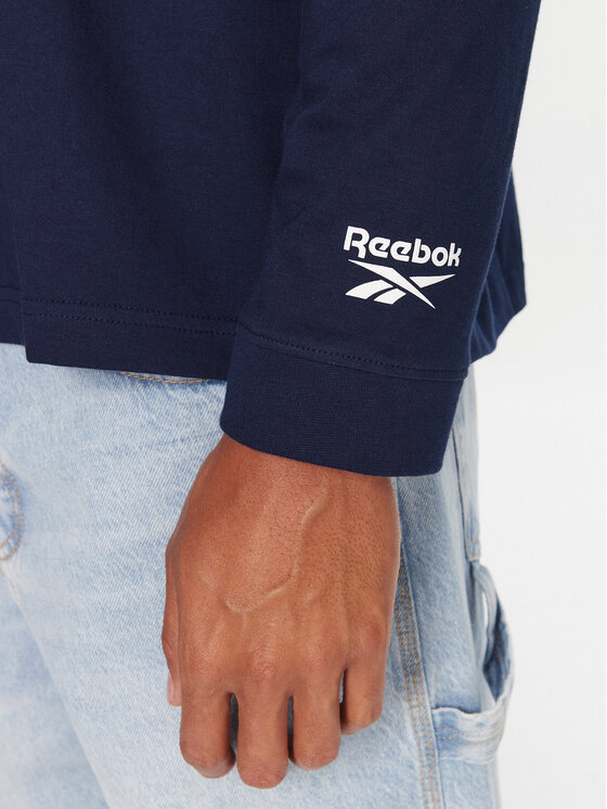 Reebok Reebok Majica z dolgimi rokavi RK25155CCM Mornarsko modra Regular Fit
