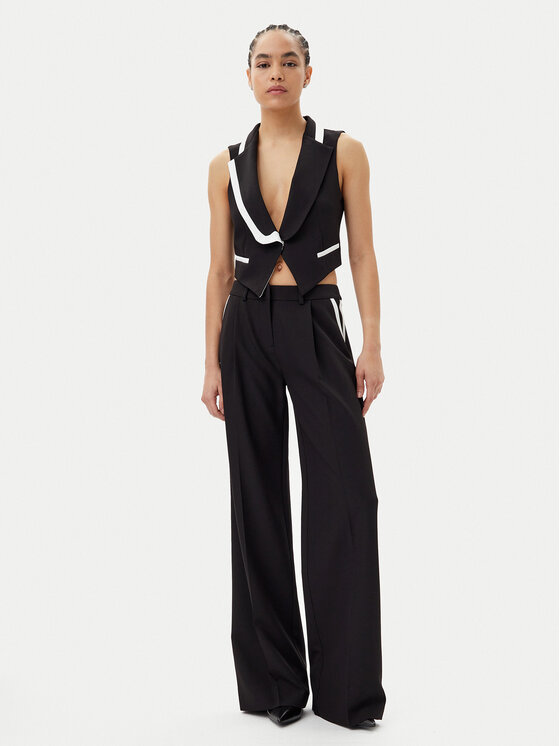 Maryley Maryley Kamizelka 25EB190/43NB Czarny Regular Fit