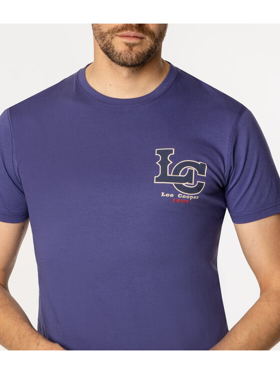 Lee Cooper Lee Cooper T-Shirt LETTERS 1145 Fioletowy Slim Fit