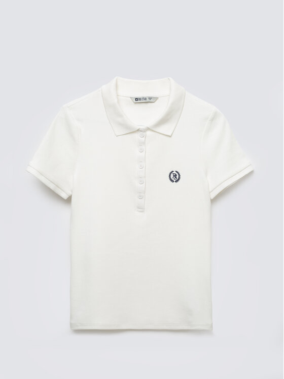 BIG STAR BIG STAR Polo RELLA Biały Slim Fit