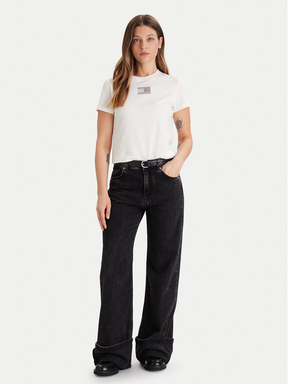 Tommy Jeans Tommy Jeans Футболка Party Flag DW0DW21965 Écru Regular Fit