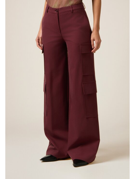 Oltre Oltre Pantaloni di tessuto P01BR009227N022 Bordeaux Over Fit