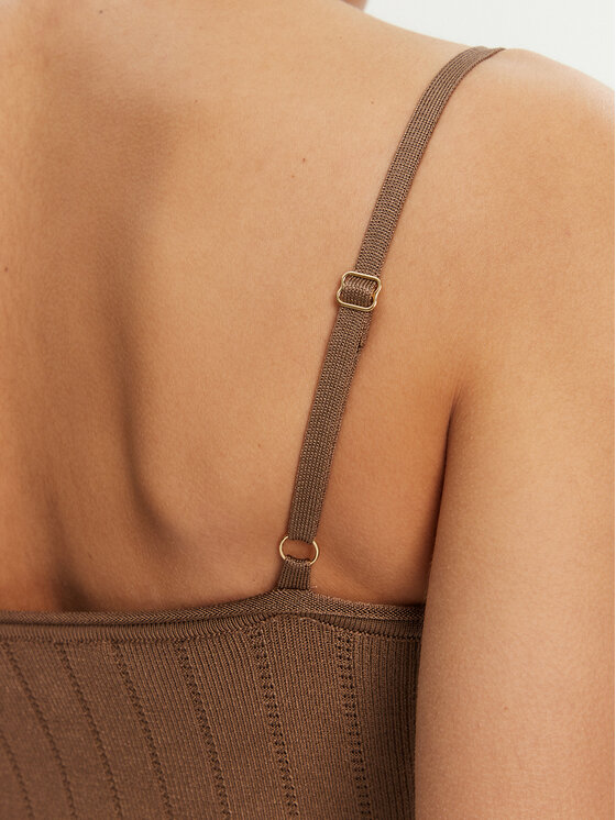 JACQUEMUS JACQUEMUS Sukienka dzianinowa 24E241KN358-2355 Brązowy Regular Fit