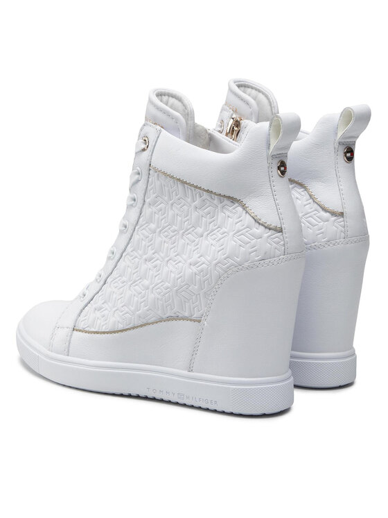 tommy hilfiger metallic platform sneakers