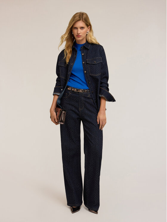 Motivi Motivi Koszula 5409W000490N034 Niebieski Regular Fit