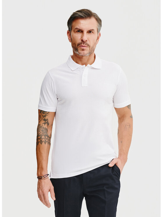 Pako Lorente Pako Lorente Polo P25SF-TX-003 Biały Classic Fit