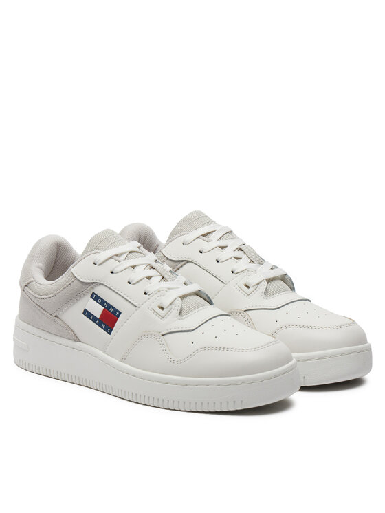 Tommy Jeans Tommy Jeans Sneakers Retro Basket Mix Media EN0EN02653 Bianco